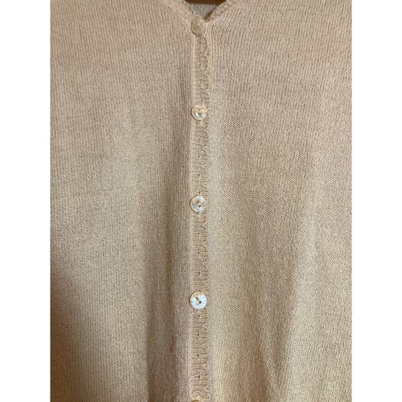 Liz Claiborne Coquette Sweater Womens Medium Pale Peach Ramie Cardigan Soft Girl - Picture 3 of 11